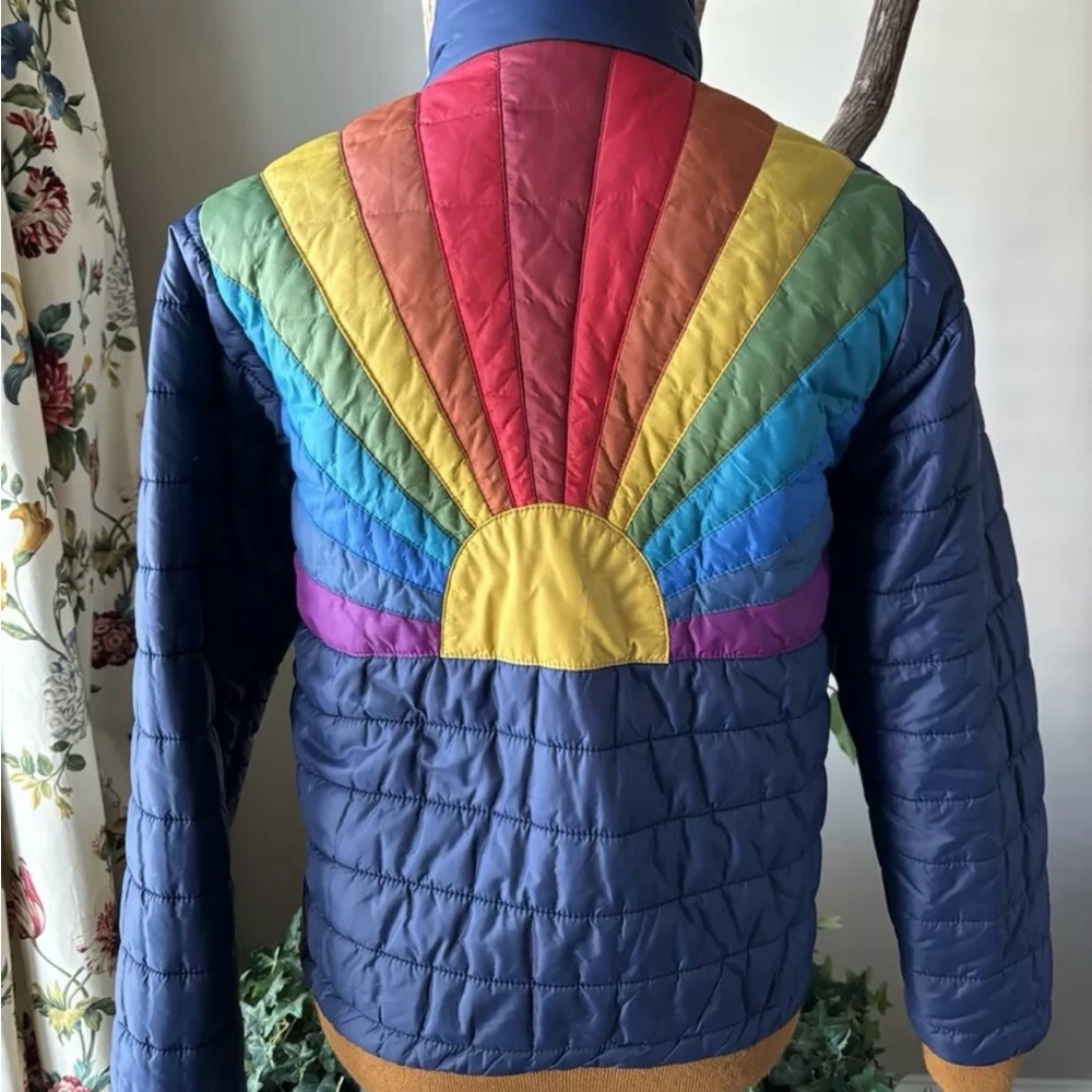 Aviator Nation Sunburst rainbow jacket navy blue Medium